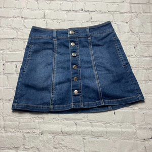 American Eagle - Denim High Rise Dark wash Jean Skirt with Buttons